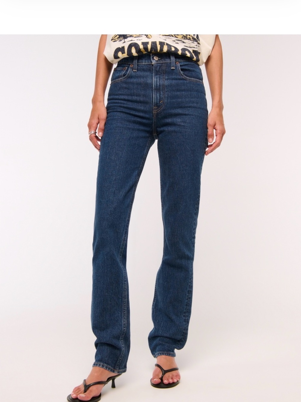 Abercrombie 90s straight ultra high rise Jean dark marble size 29 / 8